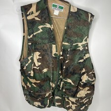 Vtg Game Winner Sportswear Duck Camo Hunting Vest Game Pouch Camouflage Med