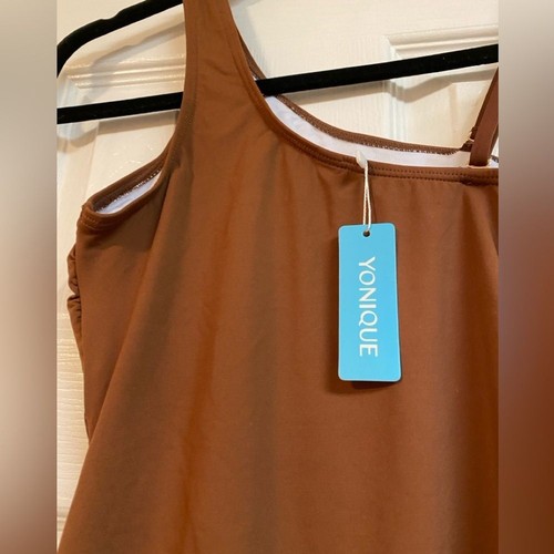 Yonique Women OnePiece OneShoulder Mesh Swimsuit Tummy Control Swimwear- BNWT - Picture 8 of 15
