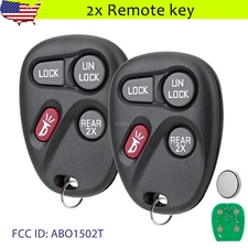 2 for 1996 1997 1998 1999 2000 Chevy Tahoe Remote Key Fob 4 Button Rear ABO1502T