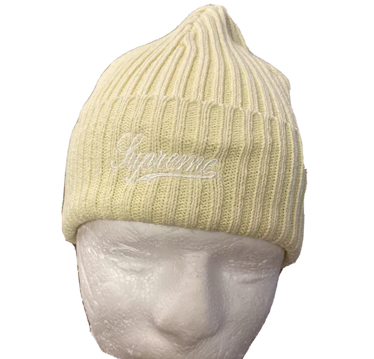 Overdyed Ribbed Beanie Washed Ivory ビーニーニット帽/ビーニー