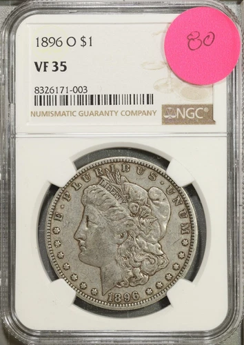 1896 O Morgan Silver Dollar NGC VF 35 Very Fine #1-003