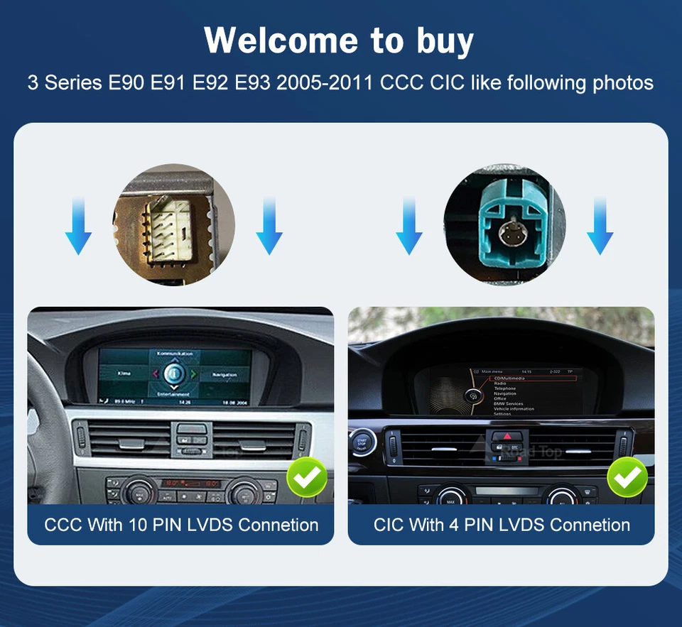 CarPlay Multimedia Linux Touch Screen For BMW 3 Series E90 E91 E92 E93 CIC CCC - Image 3 of 4