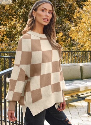 Lillusory Sweater Mock Neck Oversized Ribbed Batwing Sleeve Slip Hem Women S NWT