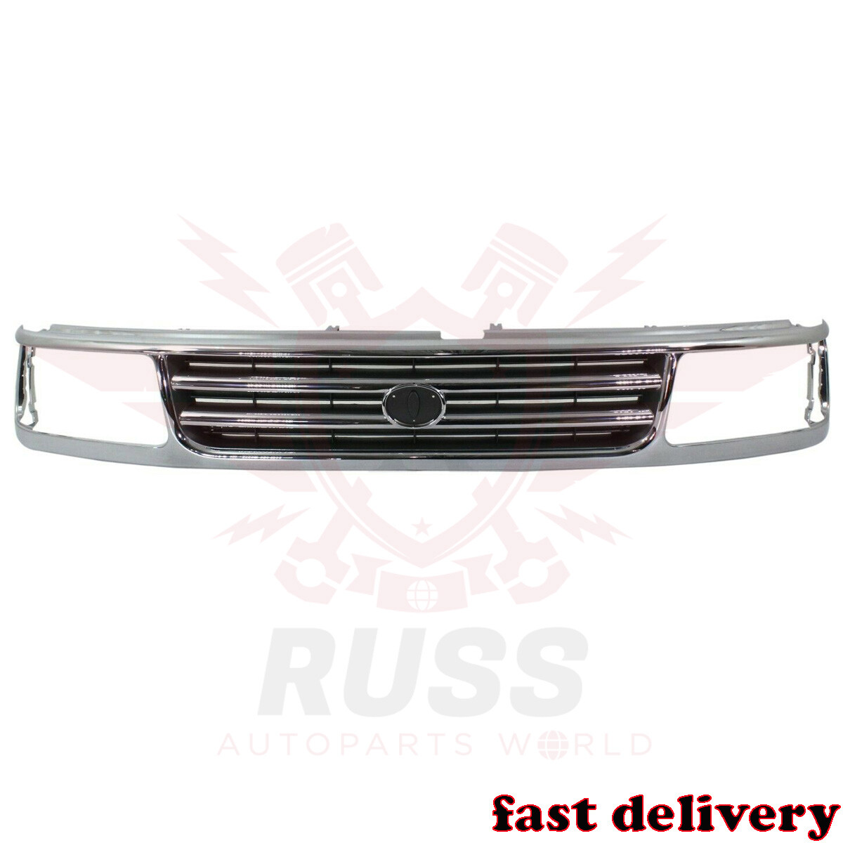 New Front Grille Chrome Shell with Black Insert Fits 1993-1998