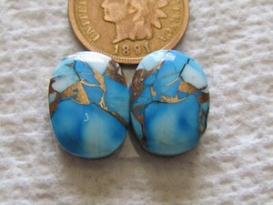 2 Blue Dahlia Cabs 17 carats Matching set Cabochons