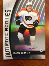 17-18 UD SP Game Used Authentic Rookies #116 Travis Sanheim /221
