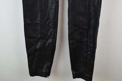 Topshop Petite Womans Faux leather Black Trousers SIze 10 Smart Casual W24 L26 - Picture 3 of 9