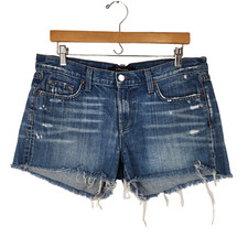 J Brand Cut Off Jean Shorts 28 Libra Wash Mid Rise Distressed Denim Boho Beachy