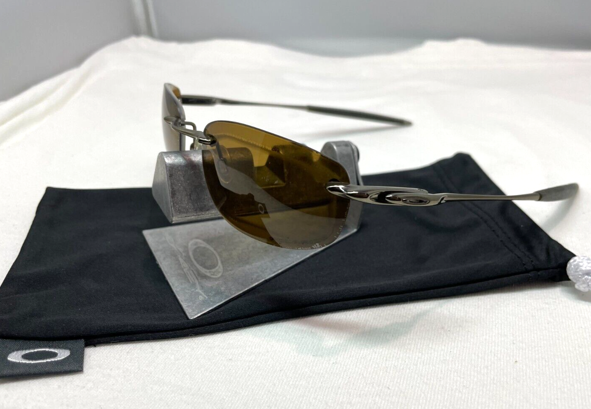 OAKLEY WHY 8 BROWN POLARIZED RIMLESS VINTAGE SUNGLASSES OAKLEY WHY 8 BROWN POLARIZED RIMLESS VINTAGE SUNGLASSES