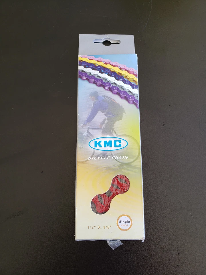 KMC Z410 1-Speed 112 Link Bicycle Chain RED 1/2 1/8 BMX Cruiser UPC 766759911928 - Image 3 of 4