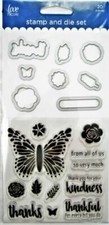 Love Nicole  BUTTERFLY THANKS  Clear Stamp  Die Set, Floral, Sentiments