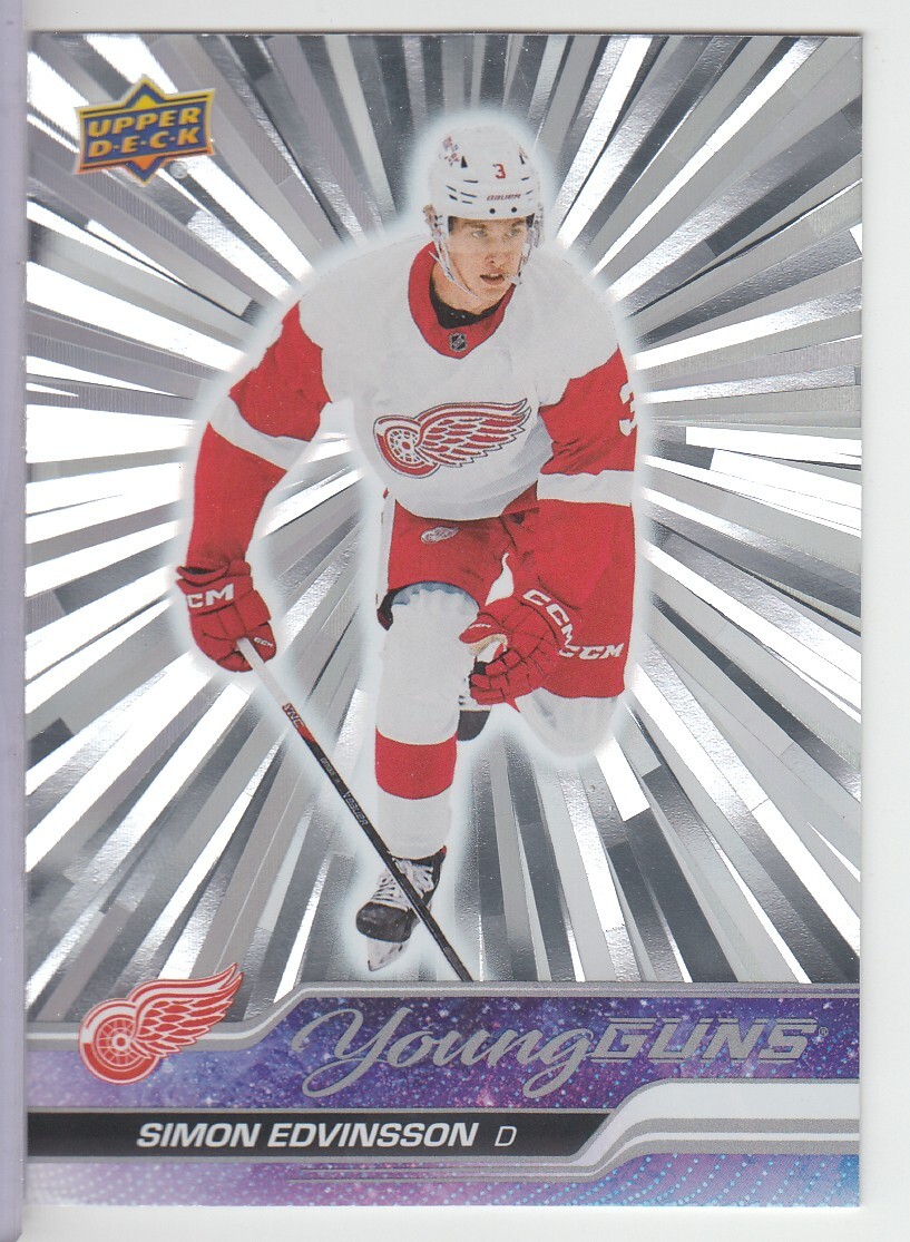 2023-24 Upper Deck Outburst Silver Young Guns Simon Edvinsson #228 Wings