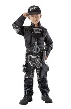 Kids SWAT Police Costume Size 5-6 Tactical Outfit w/ Accessories Complete Set