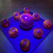 9 Vintage Marbles Ruby Red Clearies Cadmium Selenium Includes Shooter Lot G