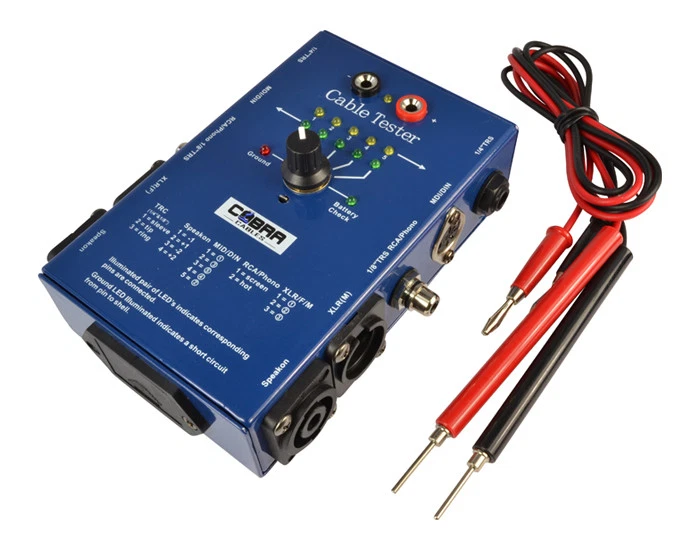 Probador de cables para todo tipo de cables de audio comunes XLR Jack Speakon etc.