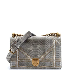 Christian Dior Diorama Flap Bag Embellished Python Small