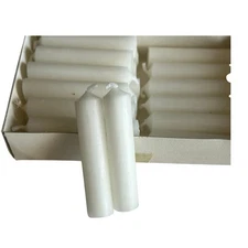 20 Count German Angel Tree Candles White Unscented Small Taper Candles 3"