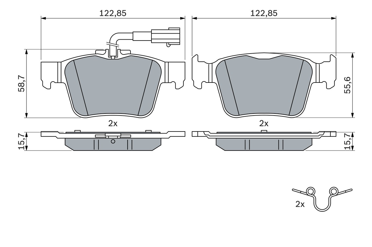 0 986 424 848 Bosch brake pad set, disc brake for Alfa Romeo, Maserati
