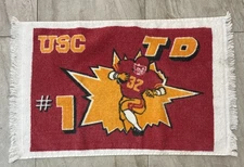 Vintage USC Trojans Football #32 Tailgate Rally Towel By Sayco USED Condition