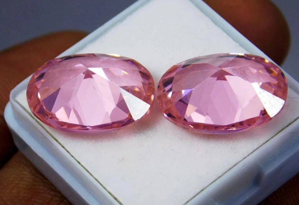 Натуральный камбоджийский розовый цирконий 180 карат пара овальной огранки россыпью сертифицированный AGL драгоценный камень - Изображение 3 из 4