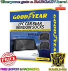 Goodyear 2Pcs Car Sun Shade Shield Socks Rear Side Window Large Cover UV Mesh