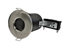 Downlight Silver GU10 Fixed IP65 86mm Brushed Nickel Screw Terminals FS-BC