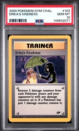 2000 POKEMON GYM CHALLENGE #103 ERIKA'S KINDNESS PSA 10 LOW POP 17