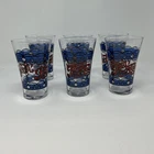 Vintage 1970’s Pepsi Cola Stained Glass Tiffany Style Drinking Glasses Set of 6