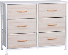 Image of Requena 6-Drawer Chest of Drawers with Wood Top, Large Storage Space, Easy to In