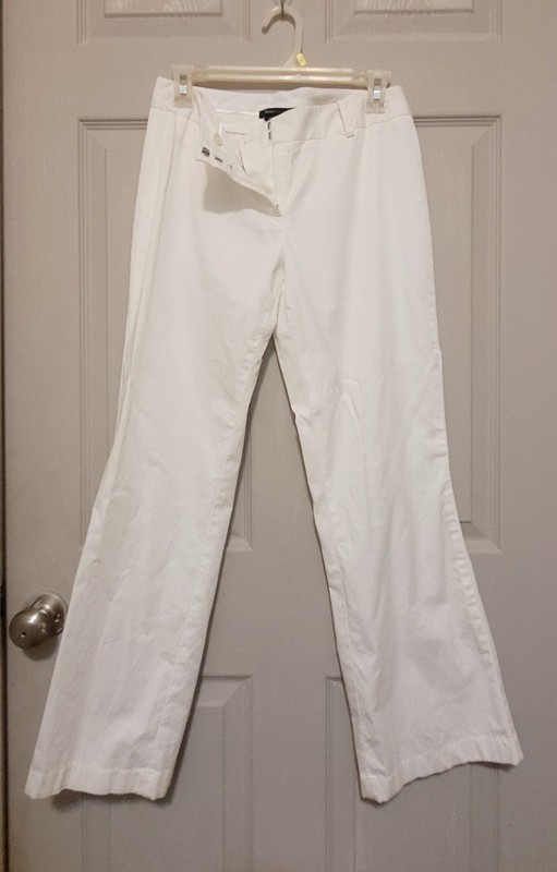 BCBGMAXAZRIA Women's Solid White Wide-Leg Dress Pants Size 4p