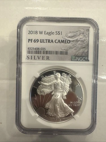 2018-W American Silver Eagle $1 Proof PF 69 Ultra Cameo NGC