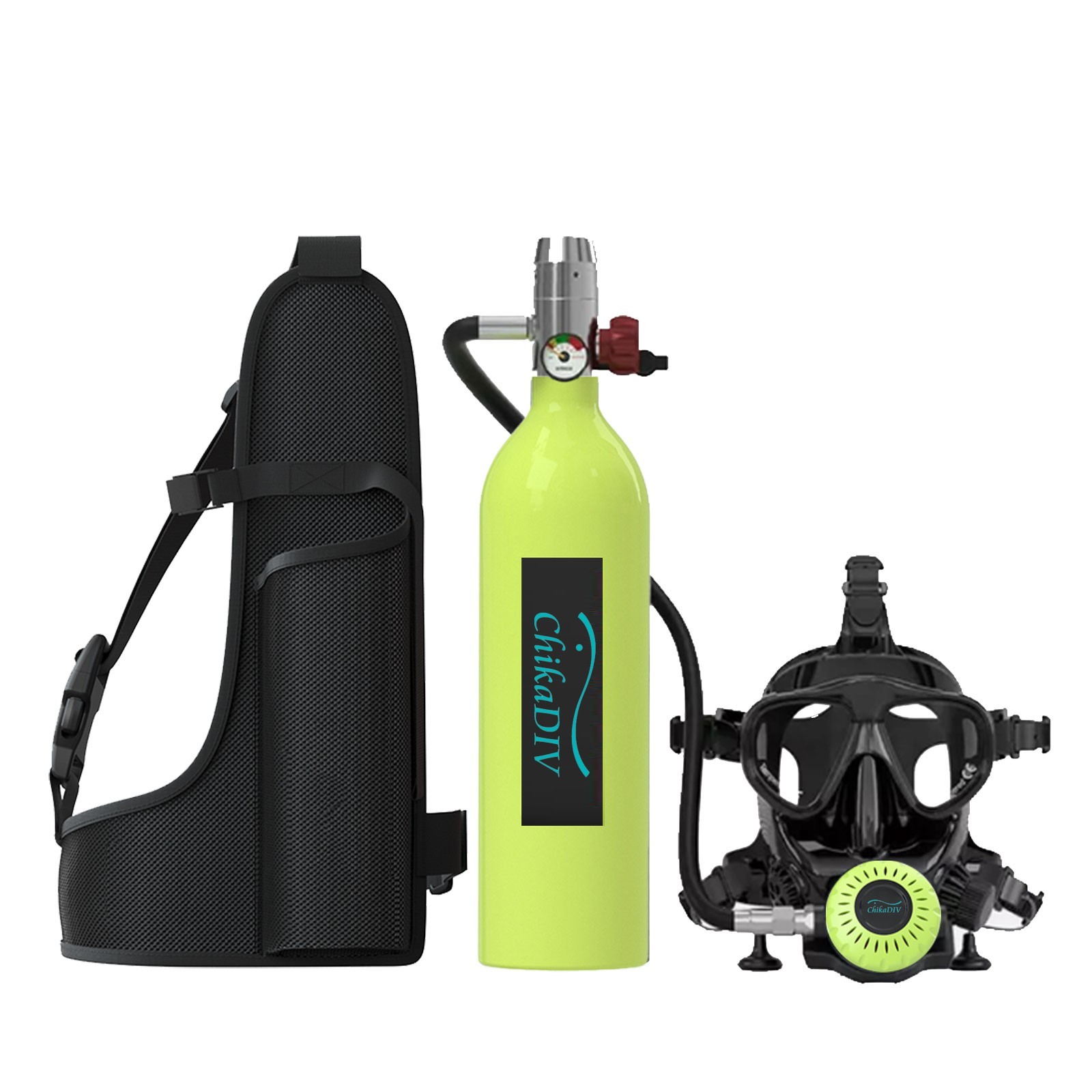 Scuba Mask with Air Tank System, 1L Mini Diving Tank  Full Face Mask Kit lung