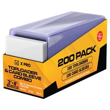 X PRO 3" x 4" Toploader and Soft Sleeve Combo, 100 Ct. Toploader, 100 Ct. Sof...
