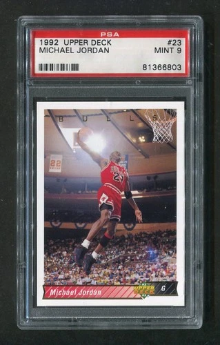 Michael Jordan Bulls Hall of Fame Basketball Card #23 1992 Upper Deck PSA 9 MINT