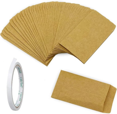100 Stück Klein Kraftpapier Tüten 6X10Cm Mini Kraft Umschlag Kleine Braun Sament