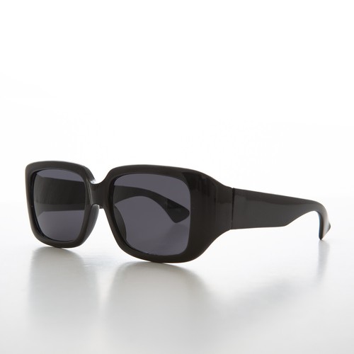 Black 90s Large Rectangle Mod Bold Sunglasses - Tex - Picture 2 of 3