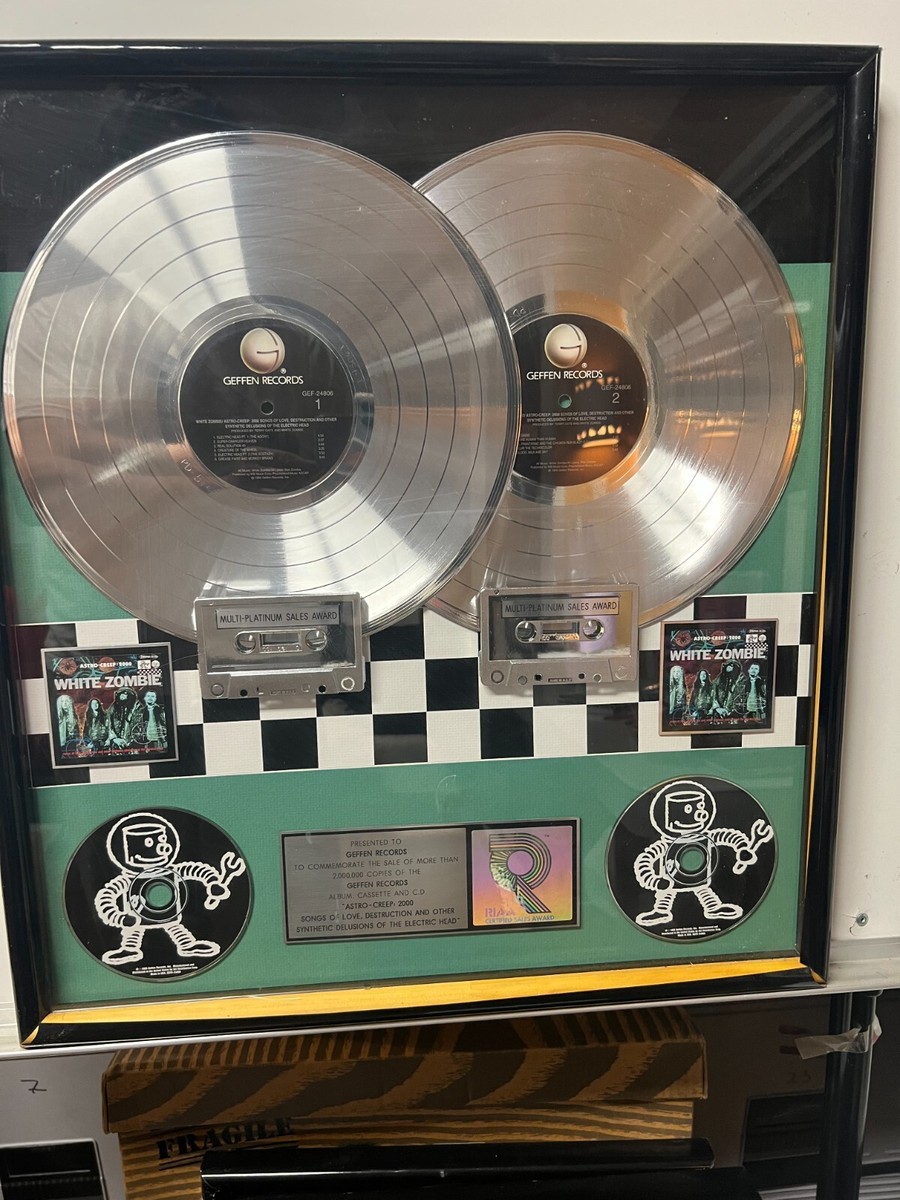 RIAA CERTIFIED SALES AWARD WHITE ZOMBIE Astro-creep:2000 2M copies