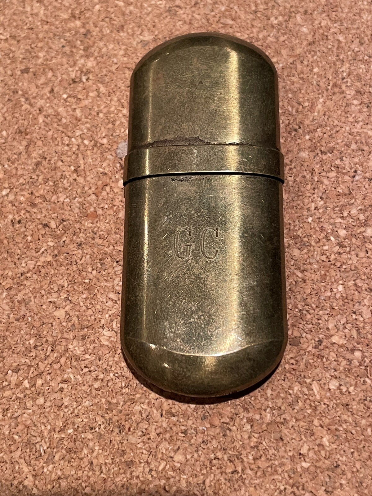 Vtg WW2 Brass No 5 Japan Trench Monogrammed GC Refillable Cigarette