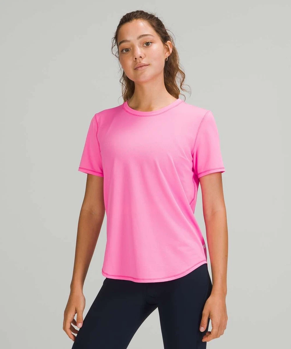 Lululemon High Neck Running and Training T-Shirt Pow Pink Light Size 4