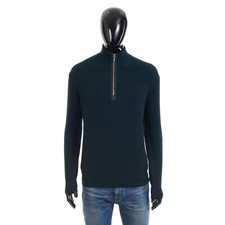 LORO PIANA 2075 Half-Zip Pullover Sweater - Green Virgin Wool  Silk