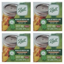 Ball Lid Mason Regular Mouth Canning Jar Lids Pack of 4 Lids Boxes x 12 Pc