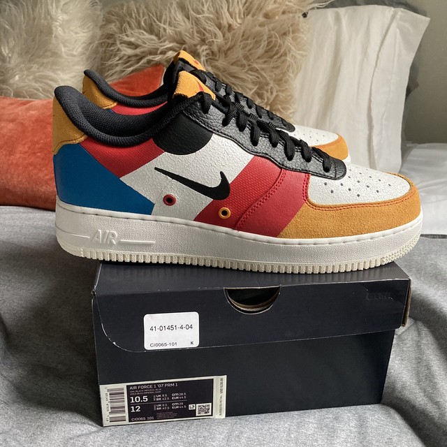 Size 10.5 - Nike Air Force 1 Low Premium Amber Rise/Black/Imperial Blue/Sail for sale online | eBay