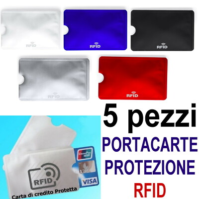 5 Pezzi CUSTODIA CARTE CREDITO PROTETTIVO RFID CLONAZIONE - Foto 10