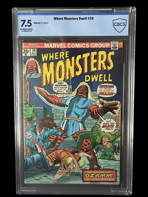 Where Monsters Dwell #29 CBCS 7.5 1974 OW/W PGS Pre-Code Atlas Horror/SCI-FI
