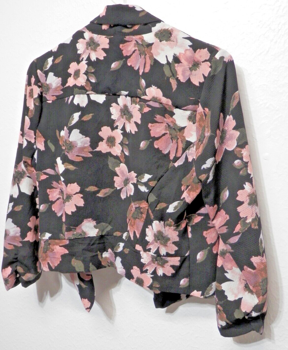 Iris Jacket Shrug Size M Floral Print Stretch Open Front