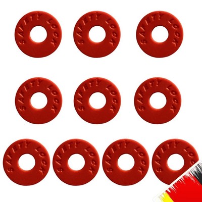10Pcs Guitar Strap Locks Silicone Anti-Slip Blocks for Guitar Enthusiast (Red)