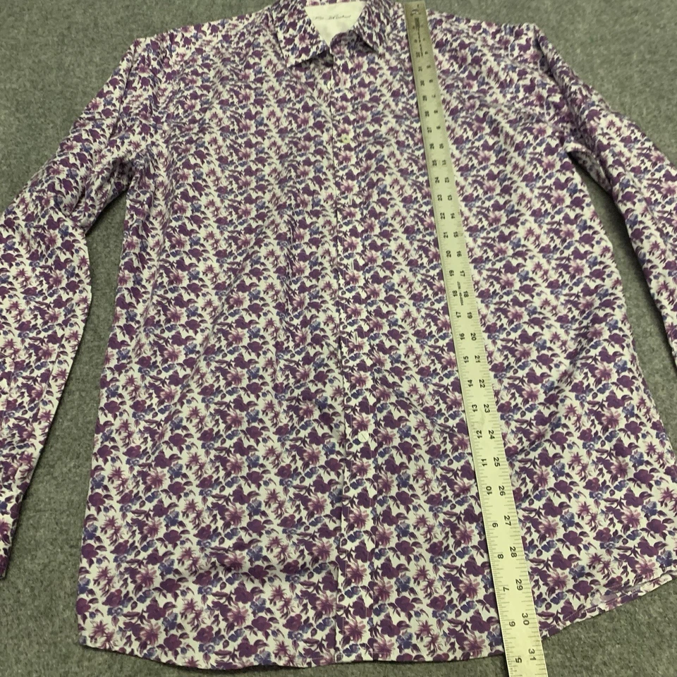 Camisa de Vestir Robert Graham Talla 16.5 42 Grande Manga Larga Botón Hombres Ajuste A Medida Foto 3 de 4