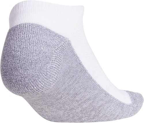 adidas 288225 Kids Cushioned No Show (6-Pair), White/Grey/Light Onix Grey, Large - Picture 3 of 4