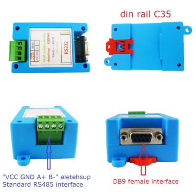 RS485 to RS232 Isolator Converter Serial Port Printer Networking Module