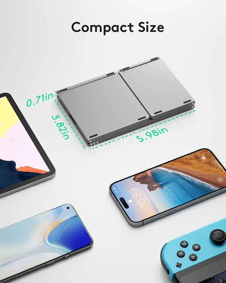 Mini Folding Wireless Bluetooth Keyboard With Touchpad for Laptop Tablet Phone - Image 2 of 4